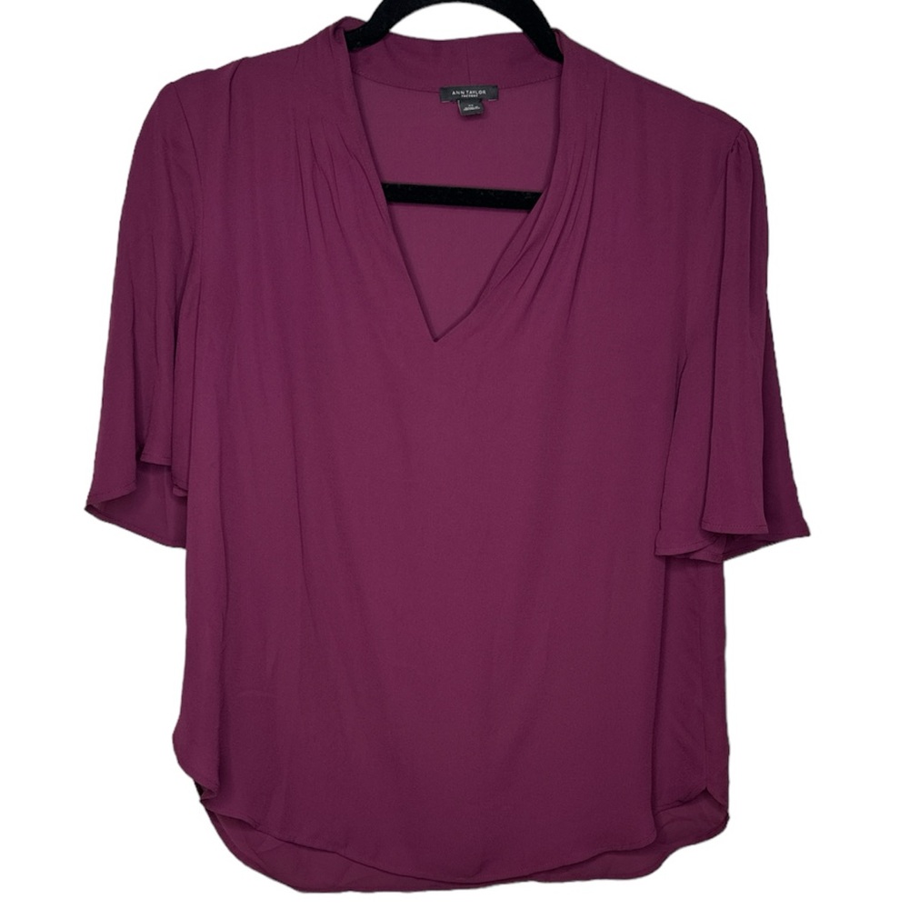 Ann Taylor Factory Maroon Blouse Size XS